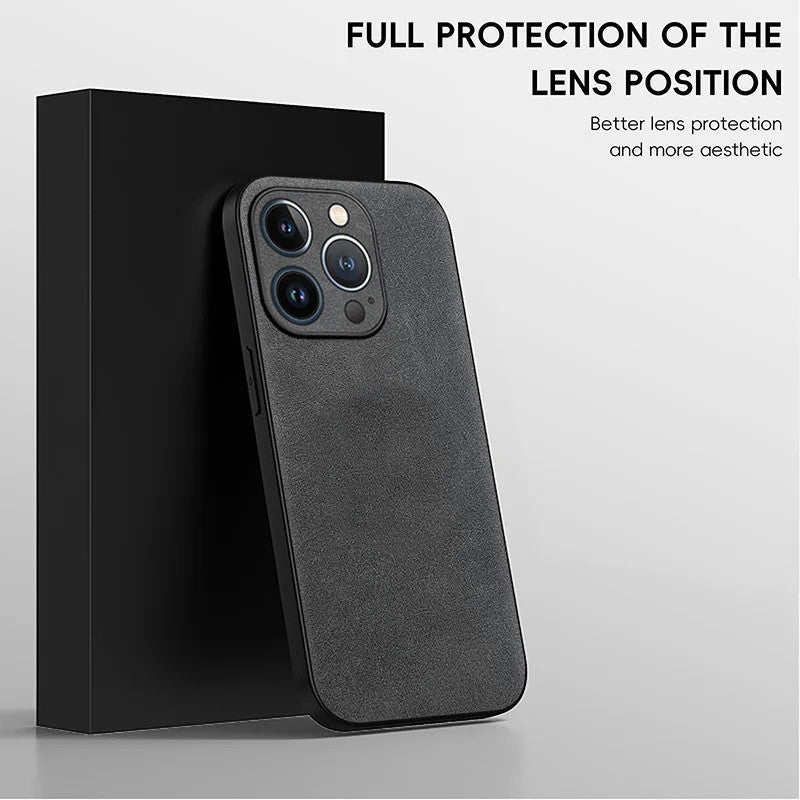Luxury sheepskin Case For iPhone 16 15 14 13 12 11 Pro Max Plus X XS XR Matte Leather Phone Cover